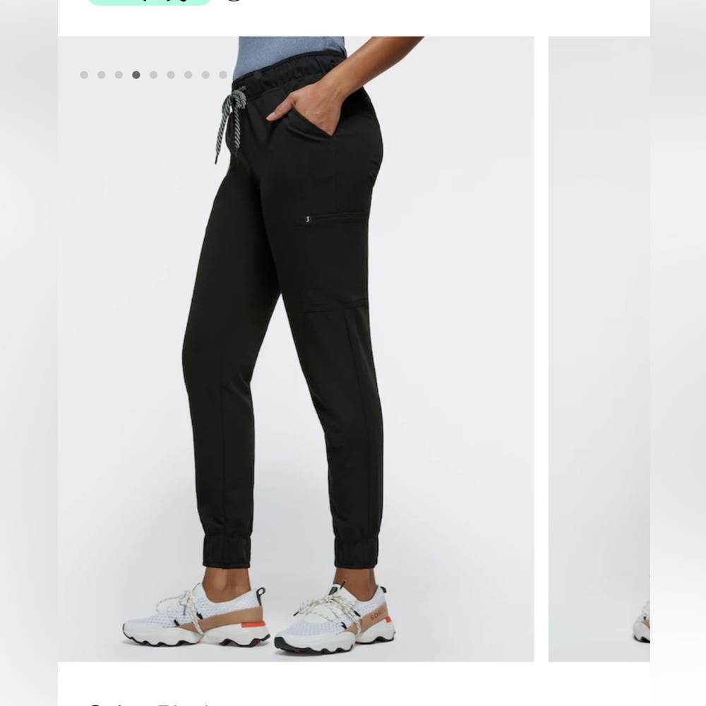 Jaanuu women’s mesh enhanced scrub jogger pants drawstring elastic black small
